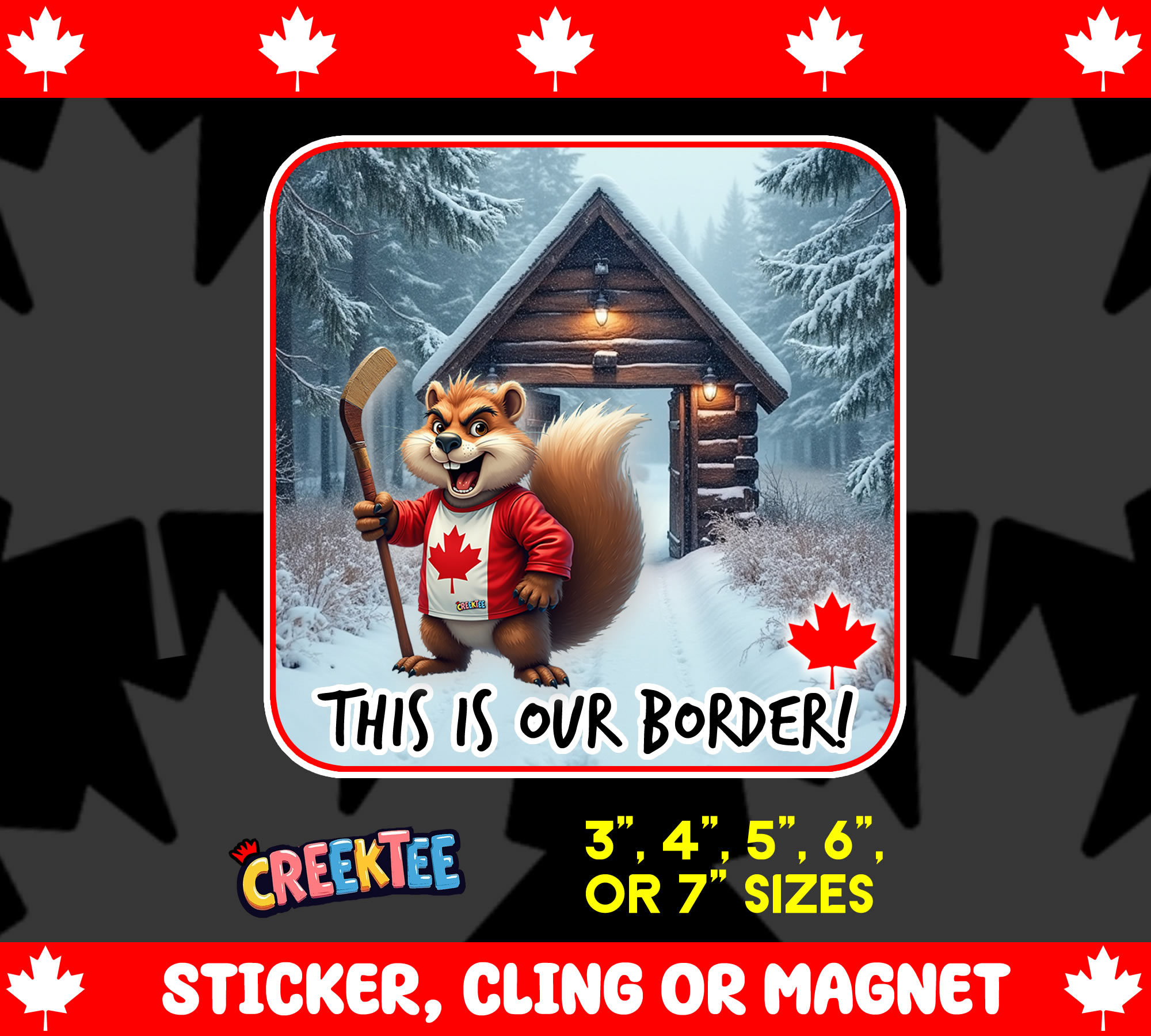 This Is Our Border  Vinyl Sticker  Window Cling or Magnet with Laminate Coating in Various Sizes