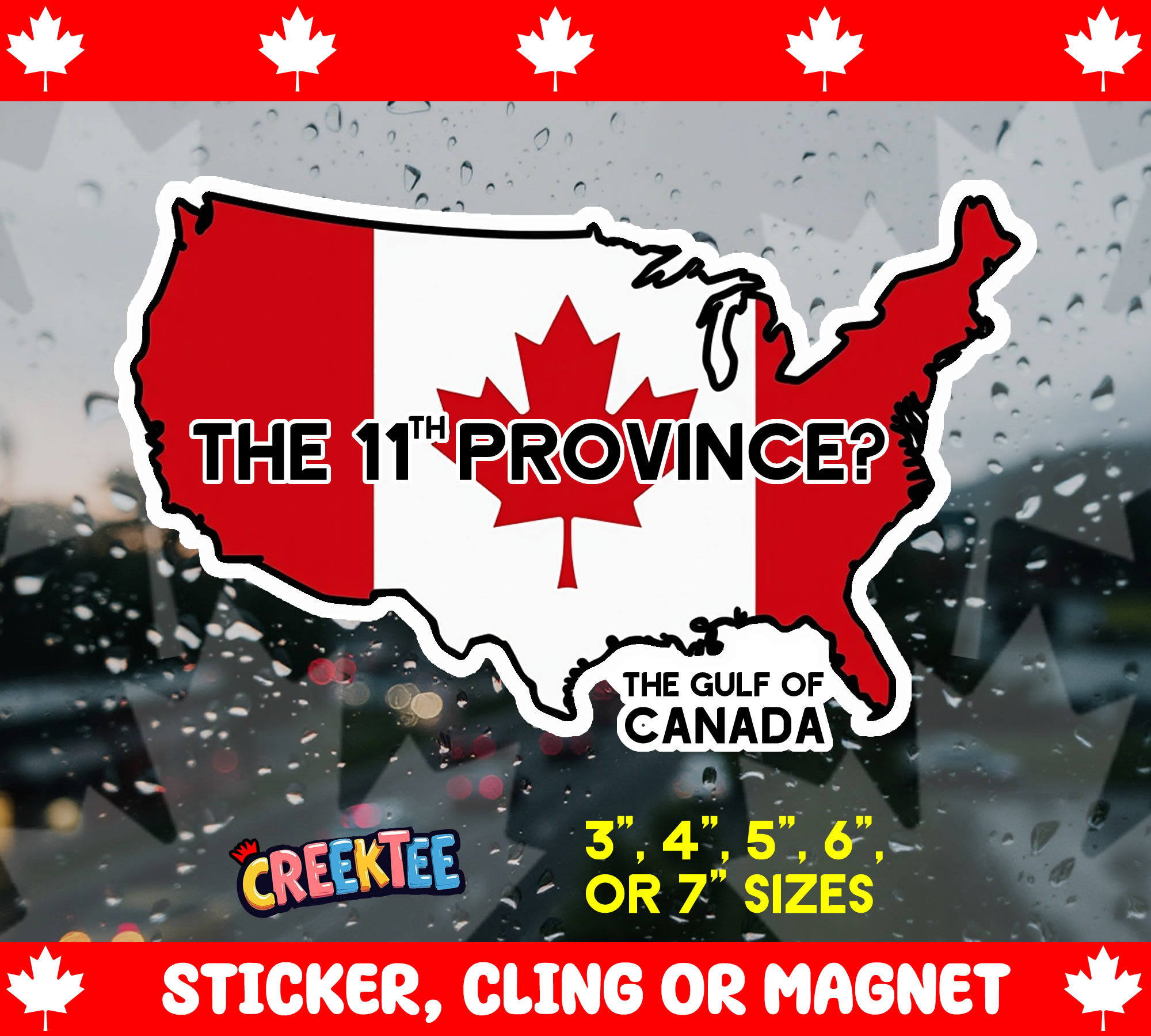 The 11th Province Die Cut Vinyl Sticker Window Cling or Magnet with Laminate Coating in Various Sizes