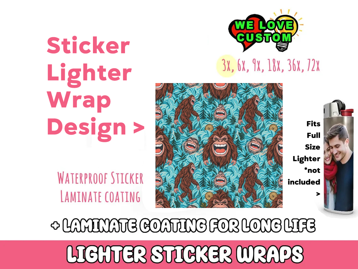 Apes Lighter Wraps  Your Custom Photo or Text
