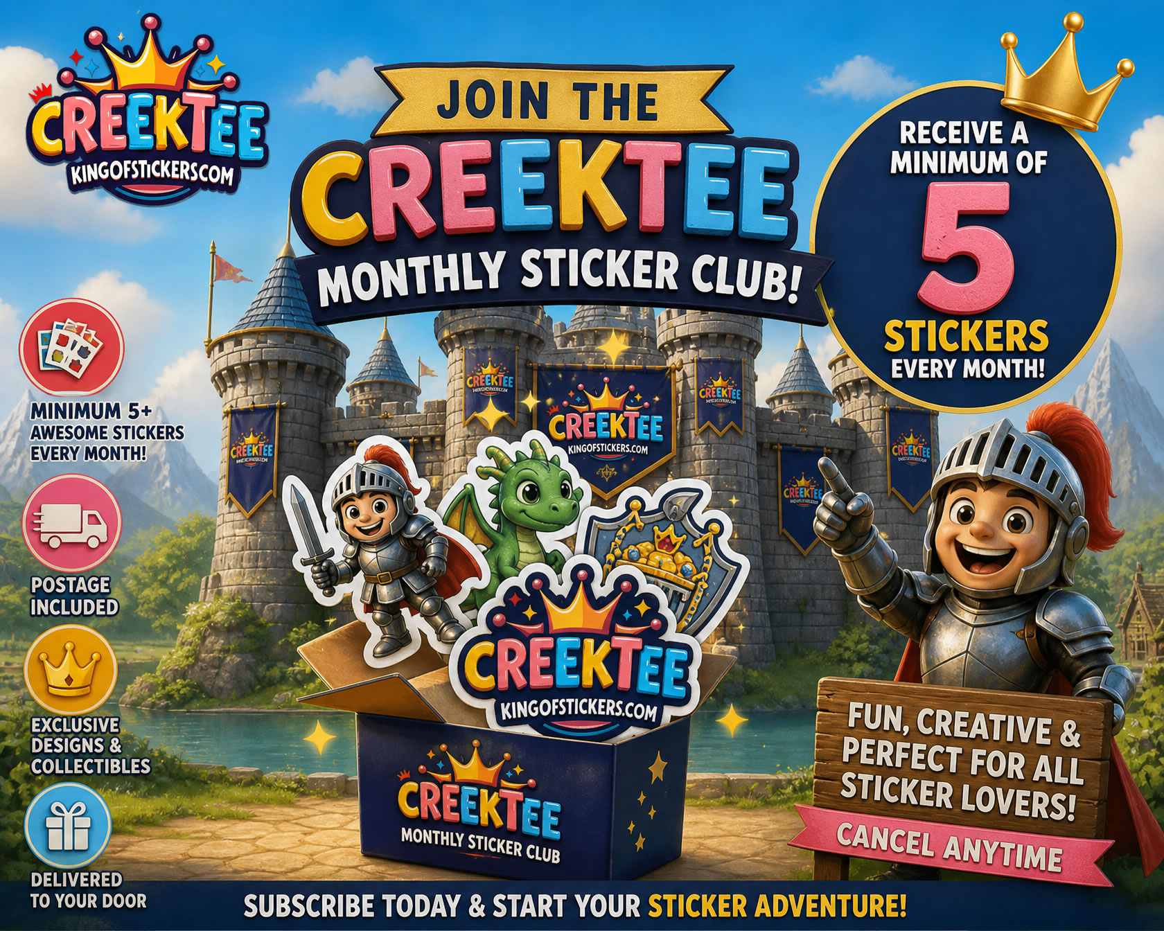 Join our Monthly Sticker Club — fun stickers delivered every month