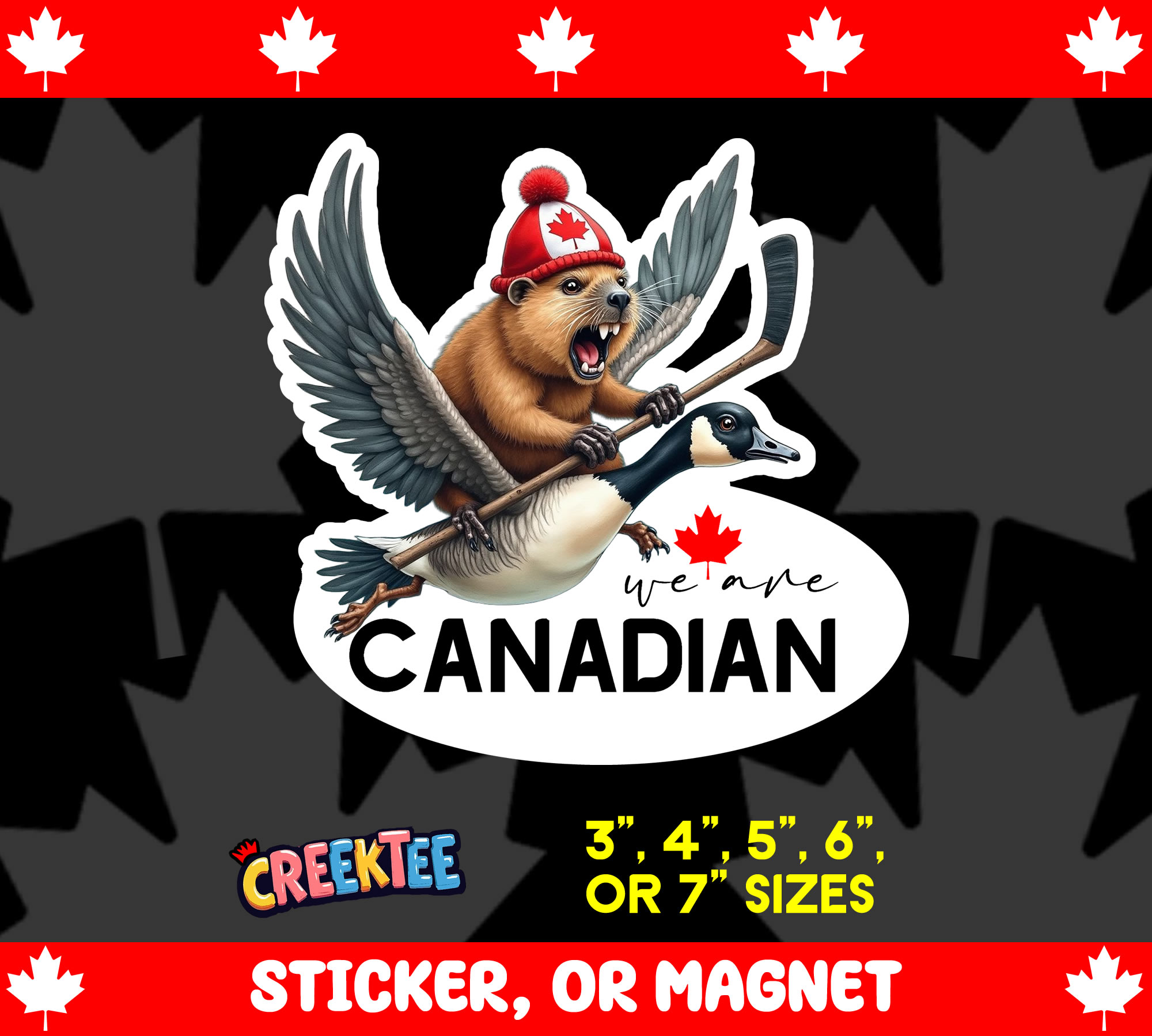 We are CANADIAN Die Cut Vinyl Sticker Window Cling or Magnet with Laminate Coating in Various Sizes